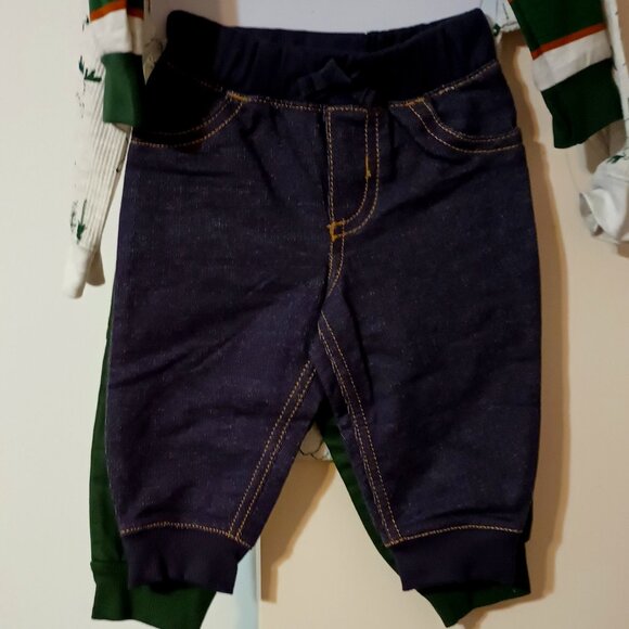NWT~Carters' Baby Boys 4 Piece Set: 2 Long Sleeve Bodysuits + 2 Pants (Size: 6M) - Picture 4 of 4